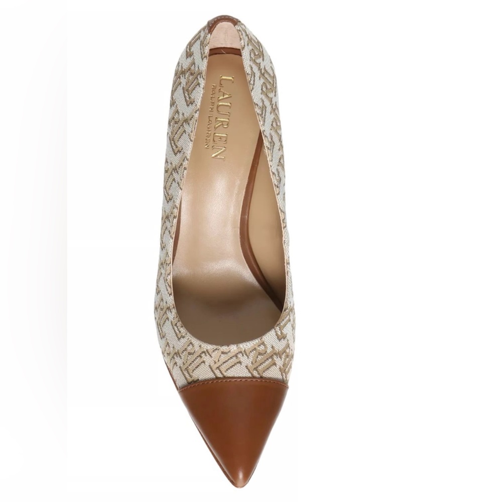 RALPH LAUREN Women's Brown and Cream Pumps - Picture 7 of 17